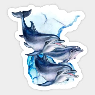 Dolphins swimming Everybody Loves Dolphins and this is a Lovely Dolphin Design Sticker